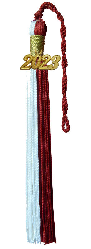 White and Red Graduation Tassel