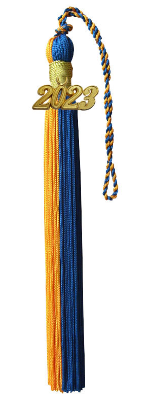 Orange and Royal Blue Graduation Tassel